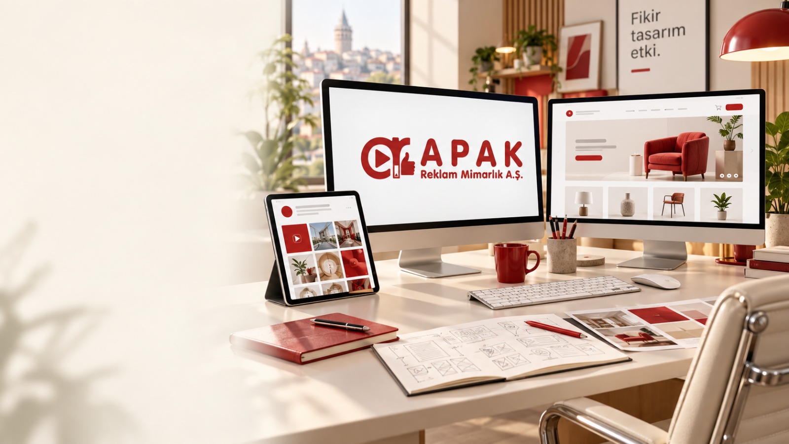 Grafik tasarım ve dijital marka sunumu